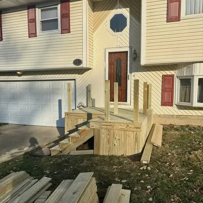 Deck staining project in Springfield Illinois